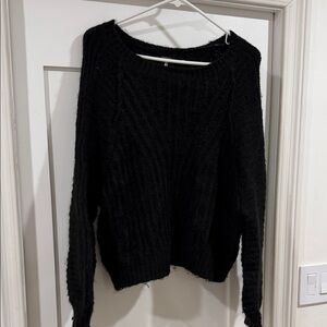 Free People Black Crew Neck Sweater